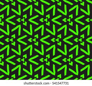 Abstract seamless pattern. Mirror geometric ornament. Vector illustration green color