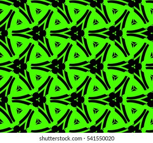 Abstract seamless pattern. Mirror geometric ornament. Vector illustration green color