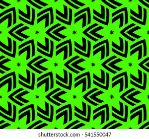 Abstract seamless pattern. Mirror geometric ornament. Vector illustration green color