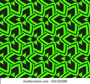 Abstract seamless pattern. Mirror geometric ornament. Vector illustration green color