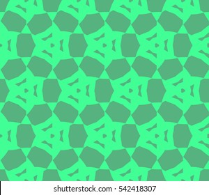 Abstract seamless pattern. Mirror geometric ornament. Vector illustration green color