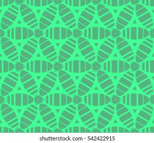 Abstract seamless pattern. Mirror geometric ornament. Vector illustration green color