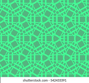 Abstract seamless pattern. Mirror geometric ornament. Vector illustration green color