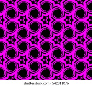 Abstract seamless pattern. Mirror geometric ornament. Vector illustration purple color