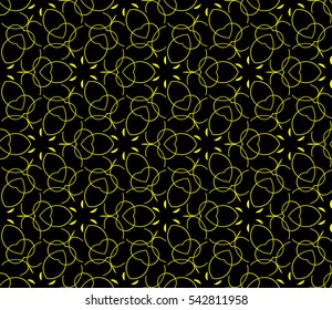Abstract seamless pattern. Mirror geometric ornament. Vector illustration yellow color