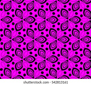 Abstract seamless pattern. Mirror geometric ornament. Vector illustration purple color