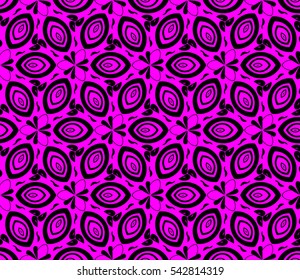 Abstract seamless pattern. Mirror geometric ornament. Vector illustration purple color