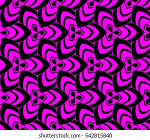 Abstract seamless pattern. Mirror geometric ornament. Vector illustration purple color