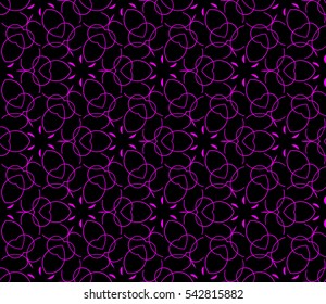 Abstract seamless pattern. Mirror geometric ornament. Vector illustration purple color