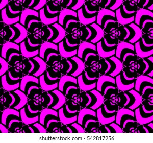 Abstract seamless pattern. Mirror geometric ornament. Vector illustration purple color
