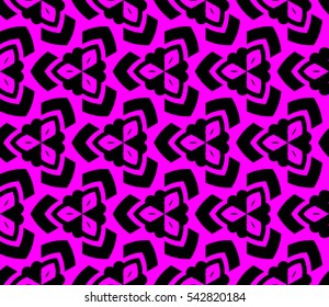 Abstract seamless pattern. Mirror geometric ornament. Vector illustration purple color