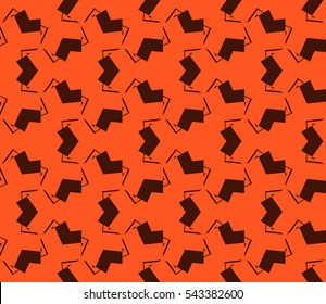 Abstract seamless pattern. Mirror geometric ornament. Vector illustration orange color