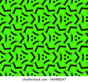 Abstract seamless pattern. Mirror geometric ornament. Vector illustration green color