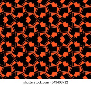 Abstract seamless pattern. Mirror geometric ornament. Vector illustration orange color