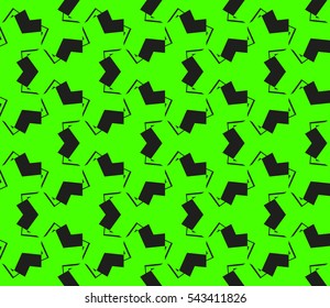 Abstract seamless pattern. Mirror geometric ornament. Vector illustration green color