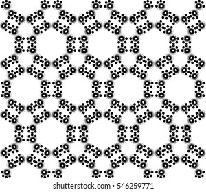 Abstract seamless pattern. Mirror geometric ornament. Vector illustration black and white color