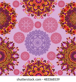 Abstract seamless pattern model . Mandala pattern repetition. Vintage background. Seamless pattern can be used for wallpaper , patterns, textiles, tissue, packaging, surface texture to the design.