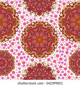 Abstract seamless pattern model . Mandala pattern repetition. Vintage background. Seamless pattern can be used for wallpaper , patterns, textiles, tissue, packaging, surface texture to the design.
