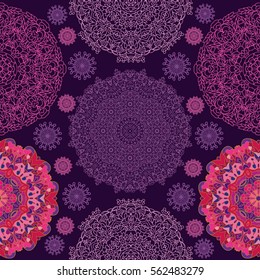 Abstract seamless pattern model . Mandala pattern repetition. Vintage background. Seamless pattern can be used for wallpaper , patterns, textiles, tissue, packaging, surface texture to the design.