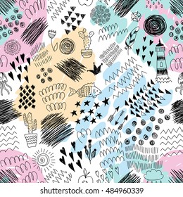 Abstract seamless pattern. Modern fashion design. Vector illustration. Good for textile design or wrapping.