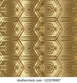 Abstract seamless pattern. Modern geometric gold background.Vector gold texture
