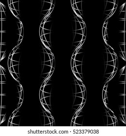 Abstract seamless pattern. Modern geometric futuristic dark black  background.