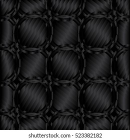 Abstract seamless pattern. Modern geometric futuristic dark black  background.