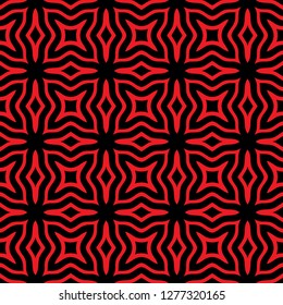 Abstract seamless pattern with modern ornamental design of red and black shades