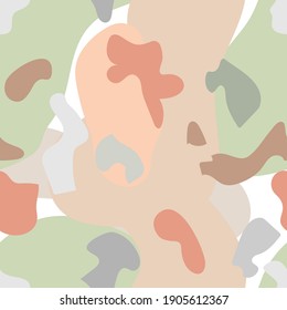 Abstract seamless pattern in modern simple style. Tropical nature inspired. Design for wrapping paper, wallpaper, fabrics and fashion clothes. 