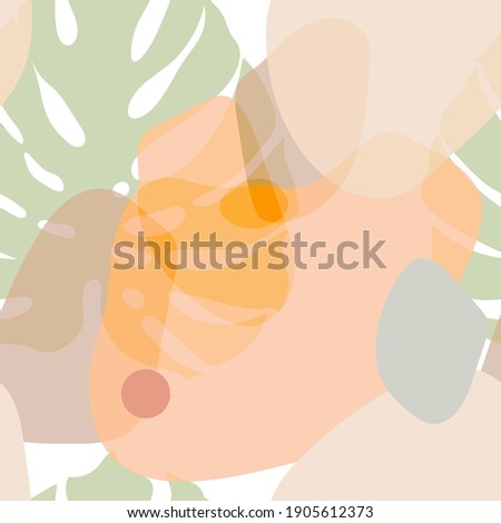 Abstract seamless pattern in modern simple style. Tropical nature inspired. Design for wrapping paper, wallpaper, fabrics and fashion clothes. 