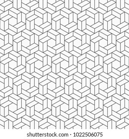 Abstract seamless pattern. Modern stylish texture. Repeating geometric hexagonal grid. Sacred geometry. Chevron elements form stylish tileable print. Vector background.