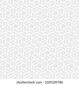 Abstract seamless pattern. Modern stylish texture. Repeating geometric tiles of hexagons. White and gray geometric texture. Polygonal grid of bold striped elements. Vector background.