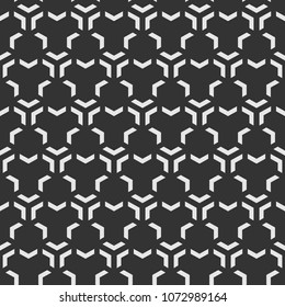 Abstract seamless pattern. Modern stylish texture. Repeating geometric background with triangular elements. Minimalist simple trellis. Vector monochrome background.