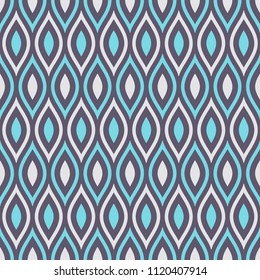 Abstract seamless pattern. Modern stylish elegant texture. Repeating smooth geometric tiles. Stylized bird feathers. Design for print, fabric, cloth, textile, decoration. Vector color background.