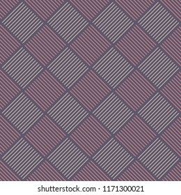 Abstract seamless pattern. Modern stylish texture. Repeating geometric ornament of striped rhombuses. Linear style. Contemporary graphic design. Vector color background.