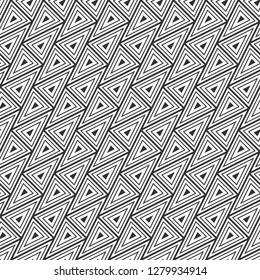 Abstract seamless pattern. Modern stylish texture. Repeating geometric tiles with triangles. Diagonal arrangement. Mosaic motif. Vector monochrome polygonal background.
