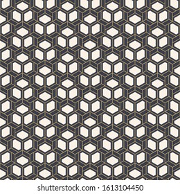 Abstract seamless pattern. Modern stylish texture. Striped linear geometric tiles with triple weaving elements. Vector color background.