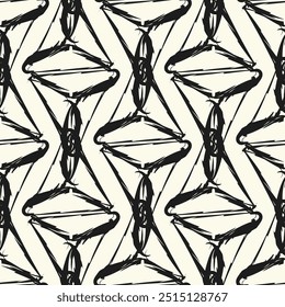 Abstractas patrón sin fisuras. Textura moderna y elegante. Repitiendo azulejos geométricos con rombos rayados lineales. Diseño gráfico contemporáneo.