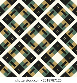Padrão sem emenda abstrato. Textura moderna e elegante. Telhas geométricas repetitivas com losangos lineares listrados. Design gráfico contemporâneo.