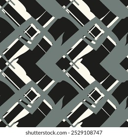 Abstract seamless pattern. Modern stylish texture. Repeating geometric tiles with linear striped rhombuses. Contemporary graphic design.