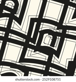 Abstract seamless pattern. Modern stylish texture. Repeating geometric tiles with linear striped rhombuses. Contemporary graphic design.