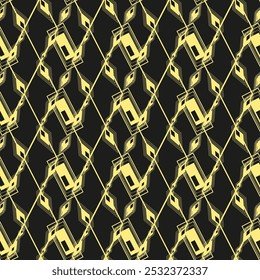 Abstract seamless pattern. Modern, stylish texture. Repeating geometric tiles with linear striped rhombuses. Modern graphic design.