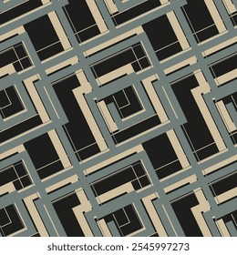 Abstractas patrón sin fisuras. Textura moderna y elegante. Repitiendo azulejos geométricos con rombos rayados lineales. Diseño gráfico moderno.