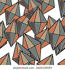 Abstraktes, nahtloses Muster. Moderne stylische Textur. Wiederholte geometrische Kacheln mit gestreiften Diamantformen. Modernes Grafikdesign.
