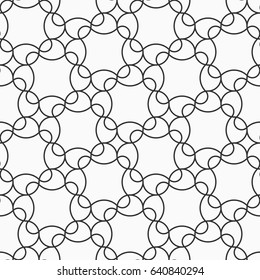 Abstract seamless pattern. Modern stylish texture with regularly repeating geometrical shapes, smooth lines. Tangled round stripes geometric pattern. Vector background.