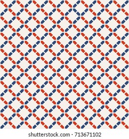 Abstract seamless pattern. Modern stylish texture. Regularly repeating rhombuses made of geometric shapes. Linear style. Vector color background.