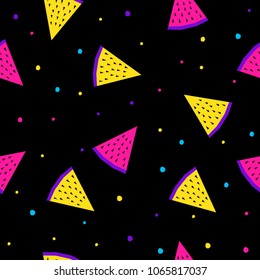 Abstract seamless pattern. Modern swatch background for birthday card, kids party invitation, wallpaper, holiday wrapping paper, shop sale poster, fabric, bag print, t shirt, workshop advertising