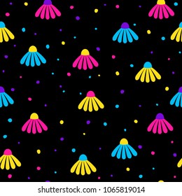 Abstract seamless pattern. Modern swatch background for birthday card, kids party invitation, wallpaper, holiday wrapping paper, shop sale poster, fabric, bag print, t shirt, workshop advertising