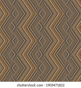 Abstract seamless pattern. Modern texture. Angular shapes. A geometrical ornament from a zigzag of lines of various thickness. Vector graphic.