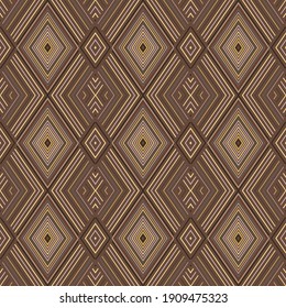 Abstract seamless pattern. Modern texture. Repeating rhombuses, angular shapes. A geometric wallpaper from  of lines of various thickness. Vector graphic.